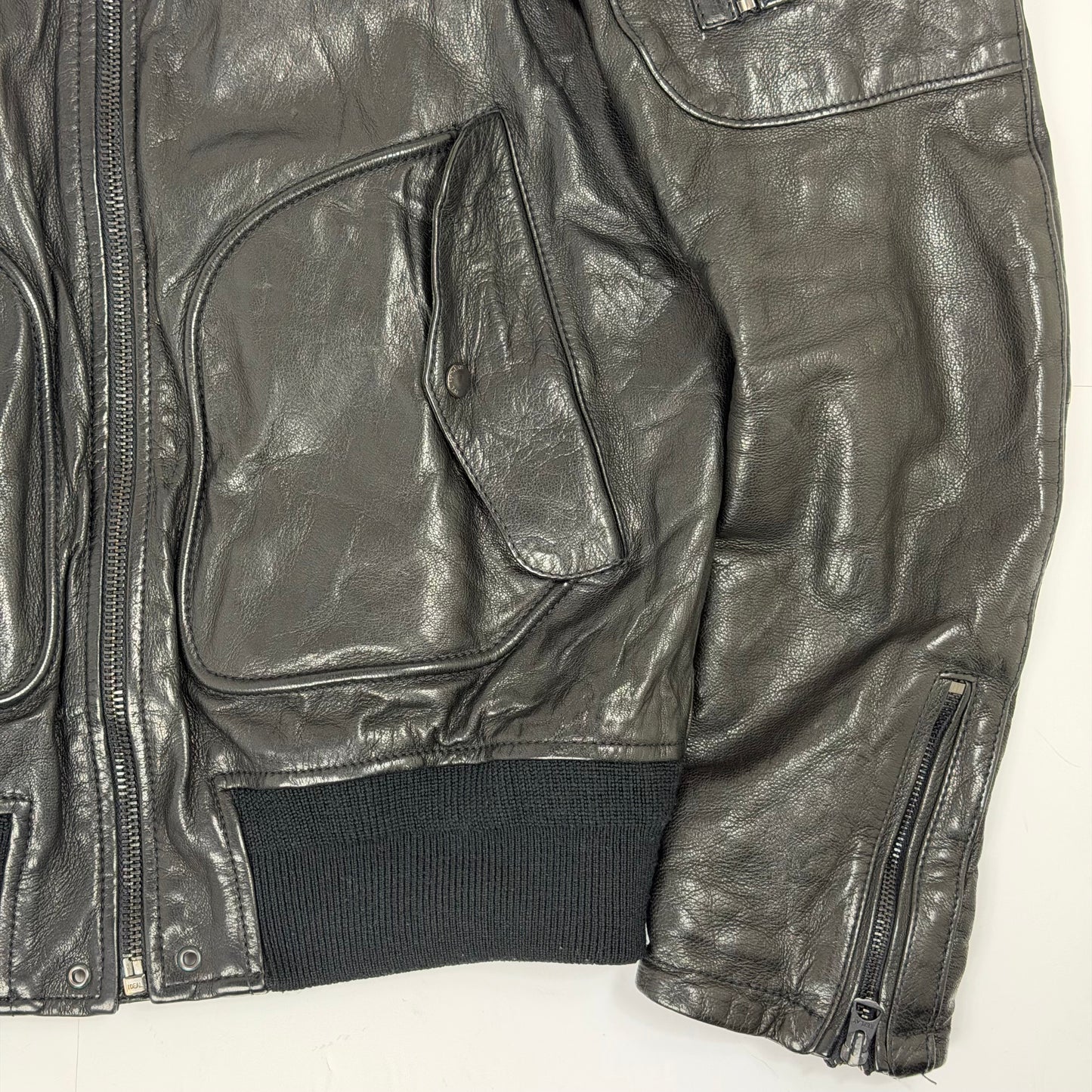 REPLAY Leather Flight Style Jacket
