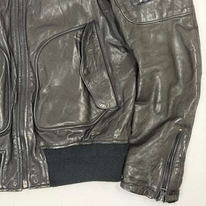 REPLAY Leather Flight Style Jacket
