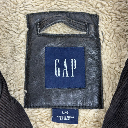 GAP Distressed Sherpa Lined Leather Jacket