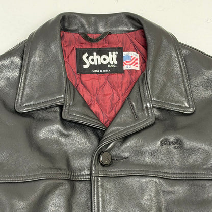SCHOTT NYC Leather Car Coat