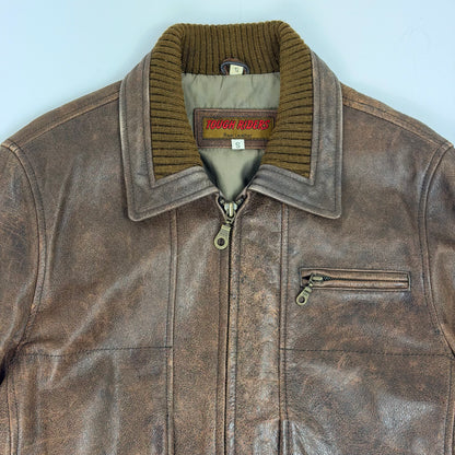 TOUGH RIDERS Leather Bomber Jacket