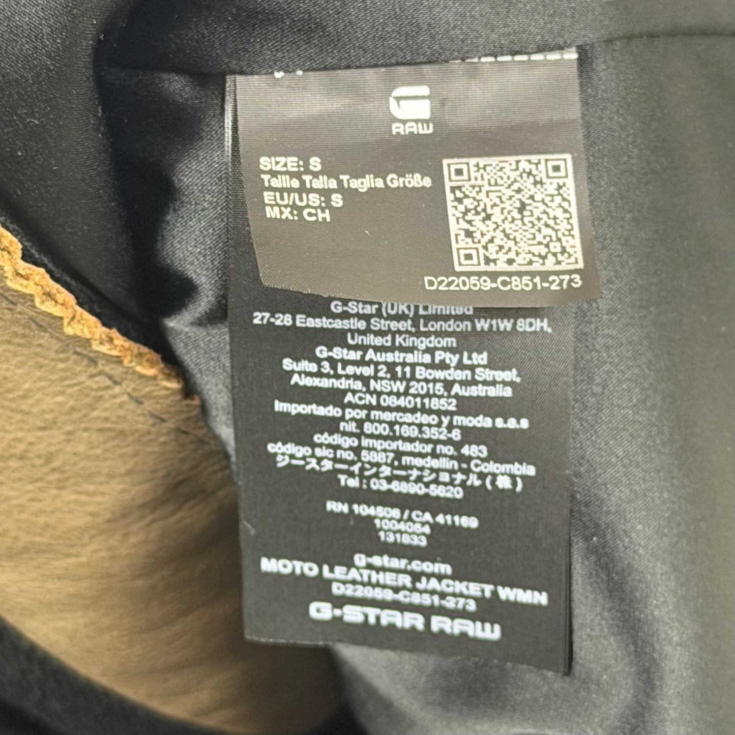 G-STAR RAW Leather Biker Style Jacket