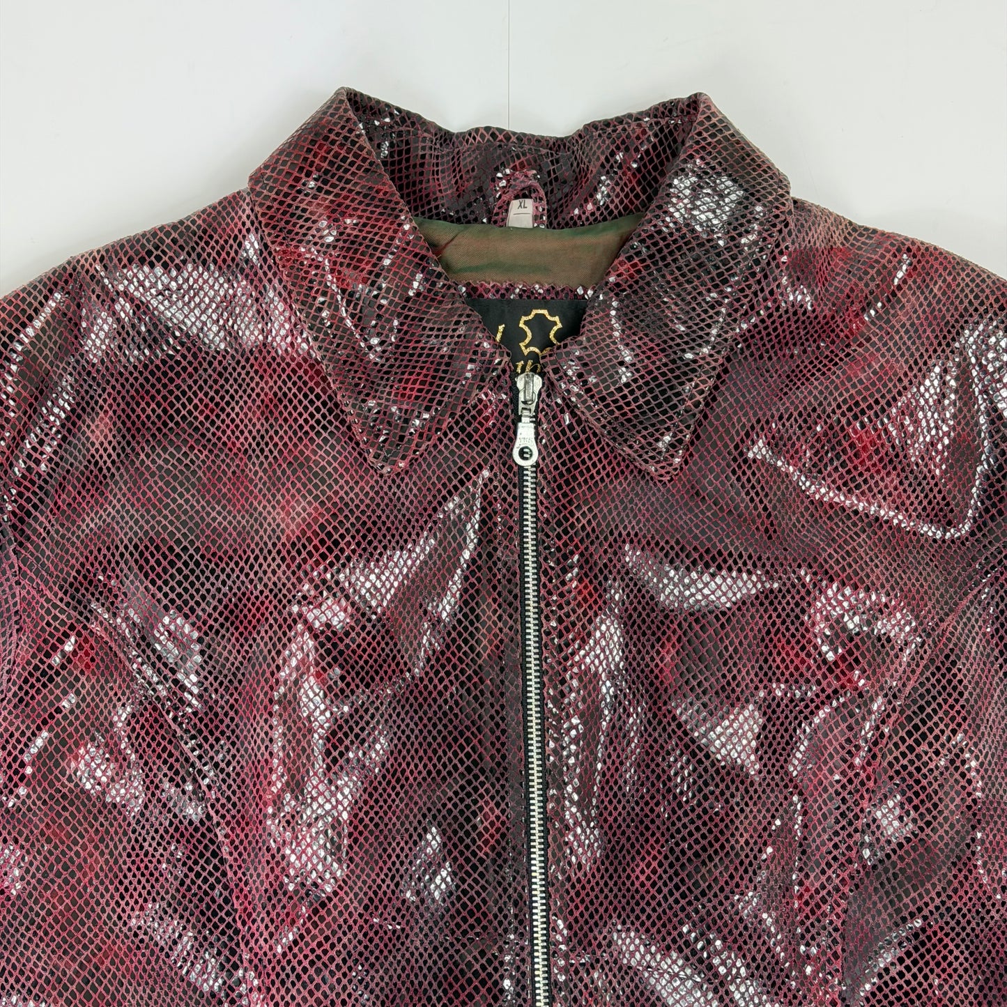 REAL LEATHER Snake Skin Effect Jacket
