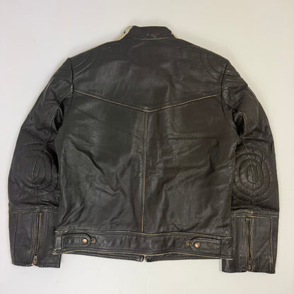 MISSION Distressed Leather Biker Style Jacket