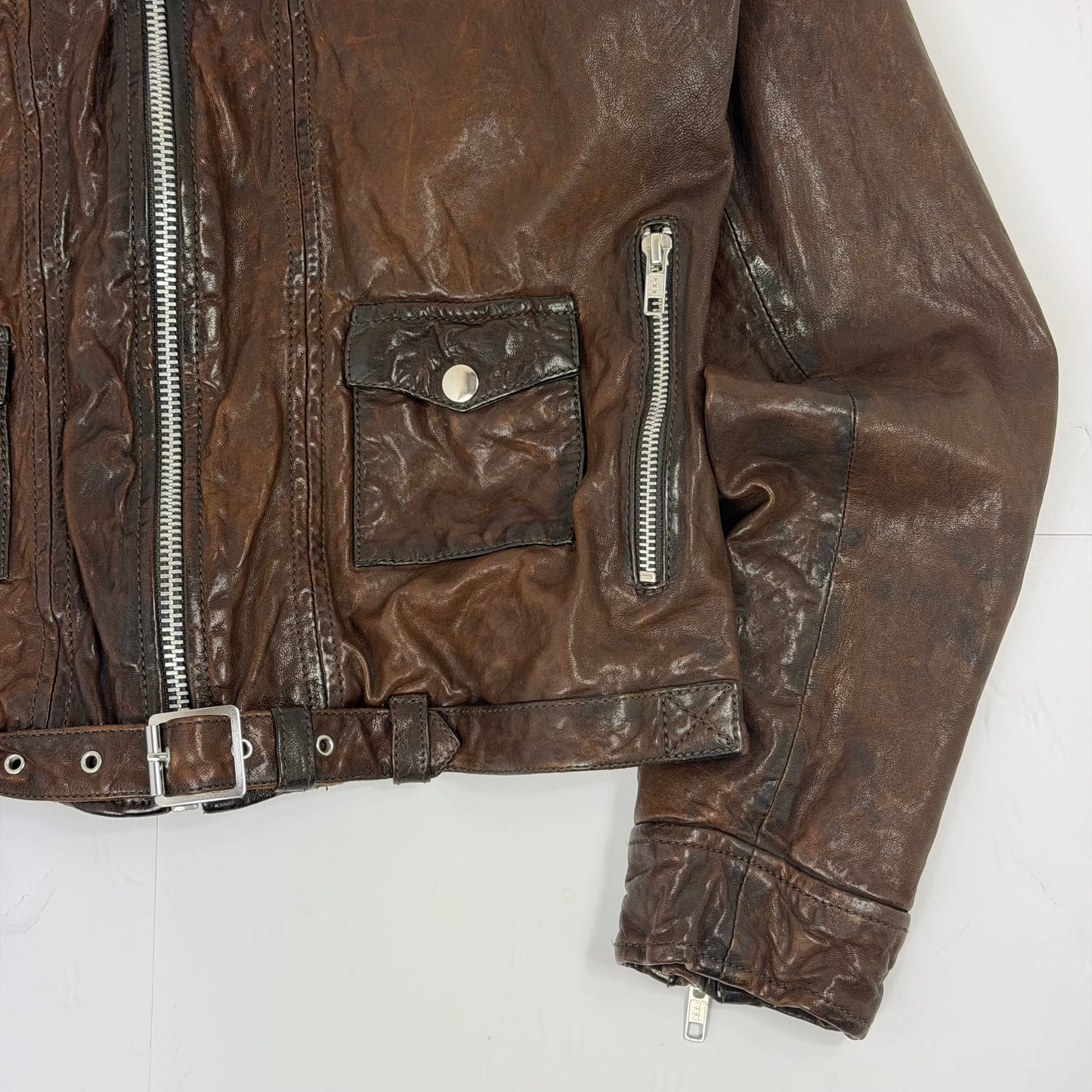 FRENCH CONNECTION Leather Biker Style Jacket
