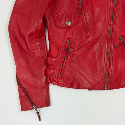 AVIATRIX Asymmetrical Biker Style Leather Jacket