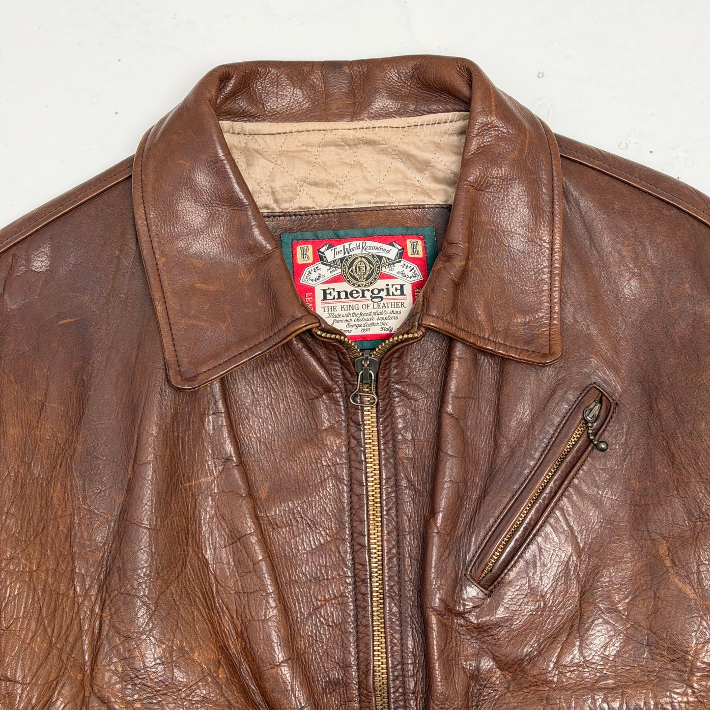 ENERGIE Flight-style Leather Jacket