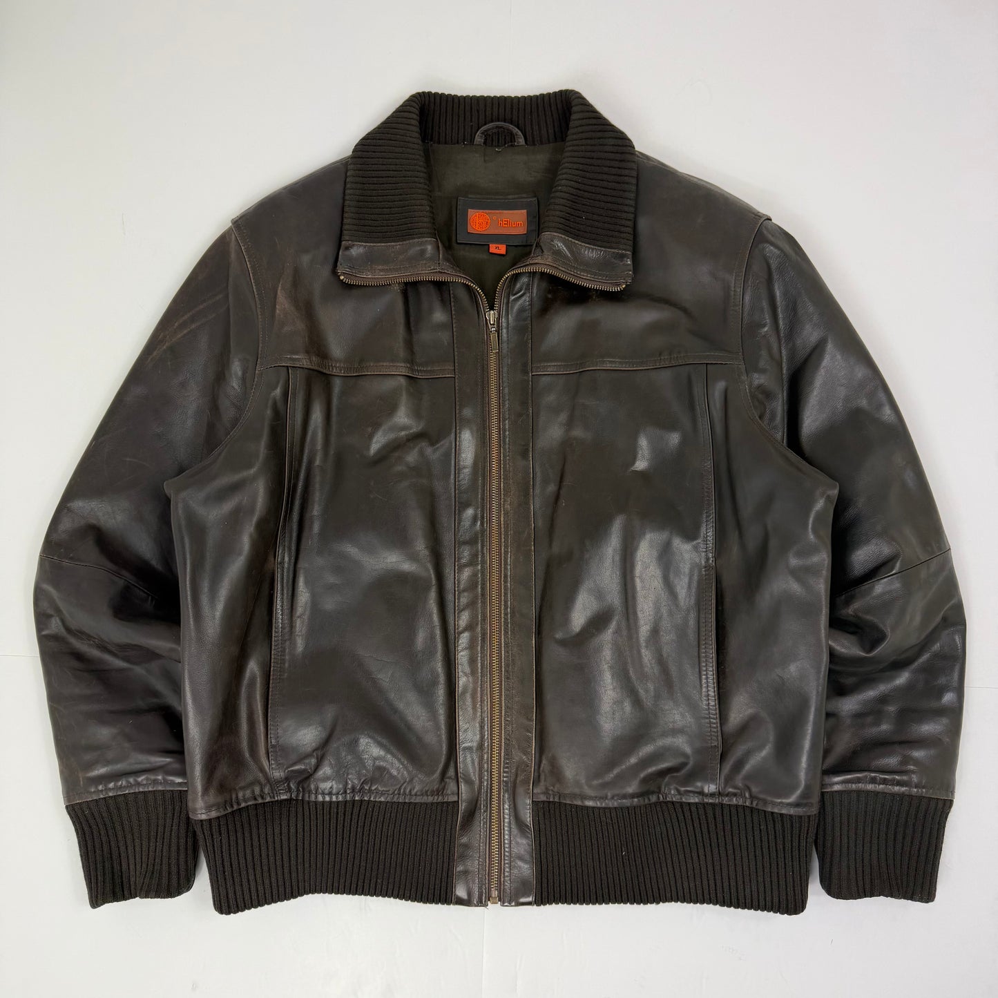 HELIUM Leather Bomber Jacket