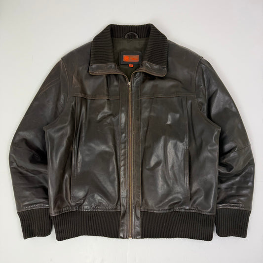 HELIUM Leather Bomber Jacket