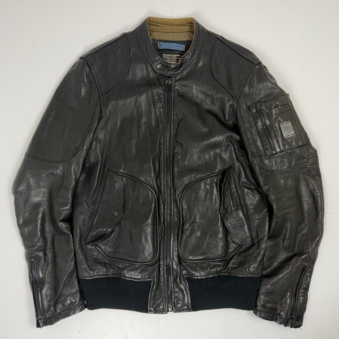 REPLAY Leather Flight Style Jacket
