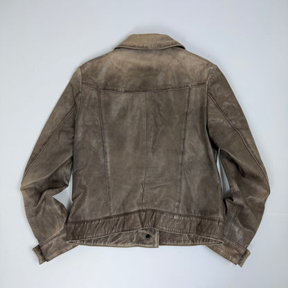PRINCIPLES Distressed Leather Jacket