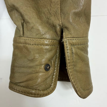 JAEGER Leather Military Style Bomber Jacket
