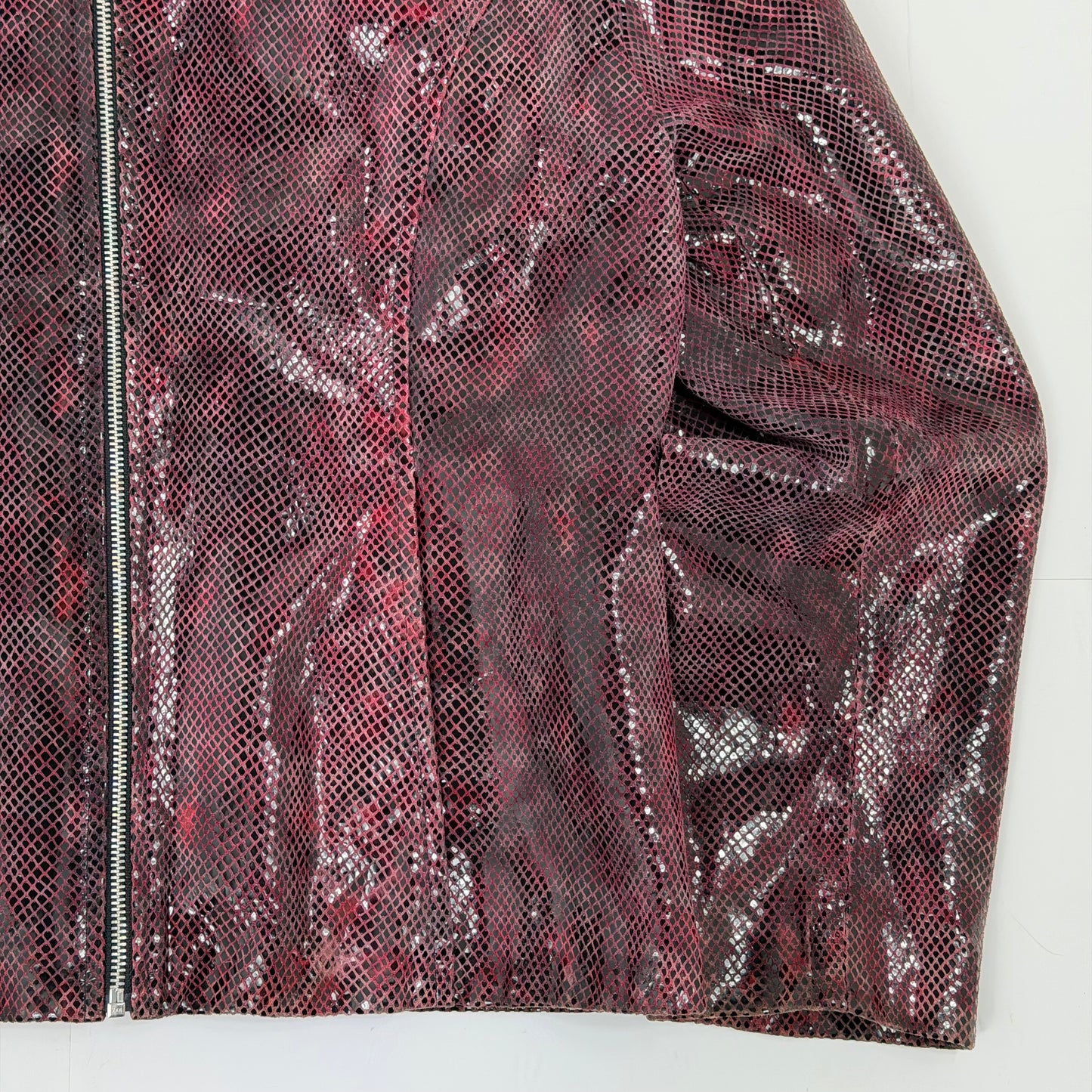 REAL LEATHER Snake Skin Effect Jacket