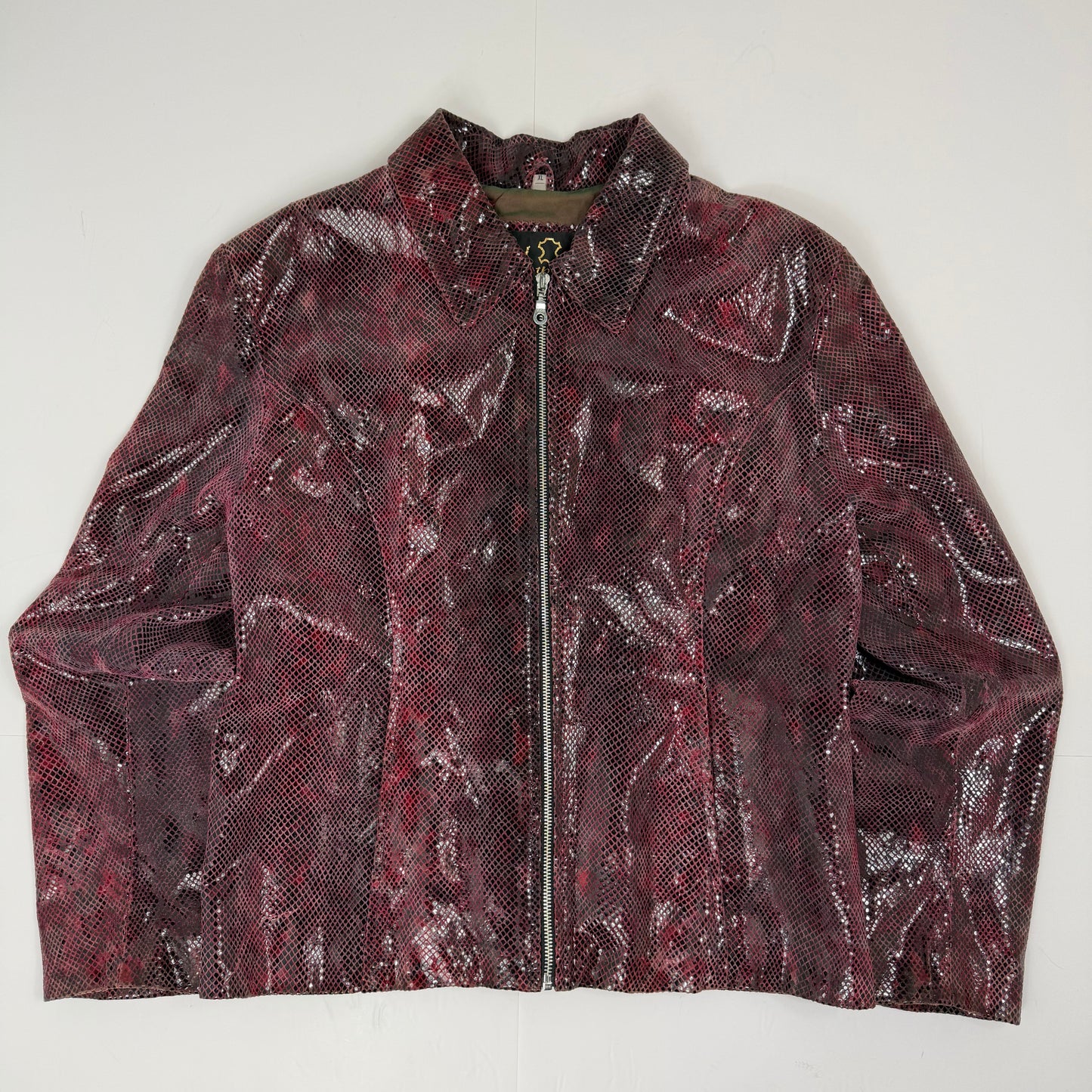 REAL LEATHER Snake Skin Effect Jacket