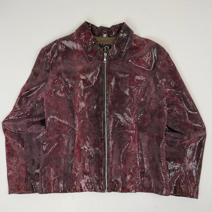 REAL LEATHER Snake Skin Effect Jacket