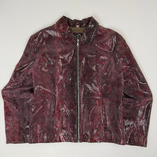 REAL LEATHER Snake Skin Effect Jacket