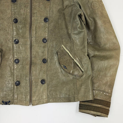 RIVER ISLAND Military Style Leather Jacket
