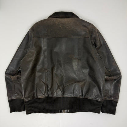 HELIUM Leather Bomber Jacket
