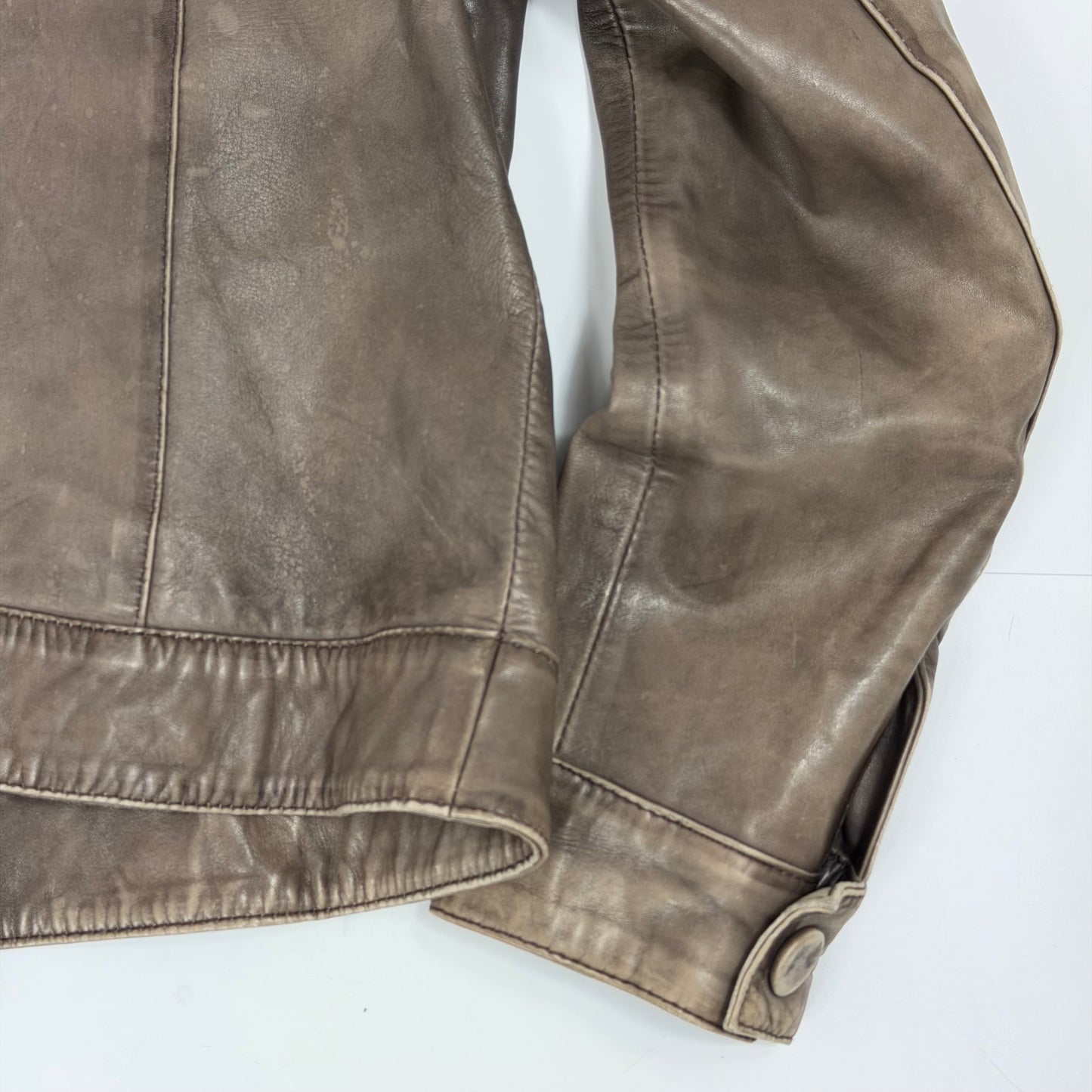 PRINCIPLES Distressed Leather Jacket