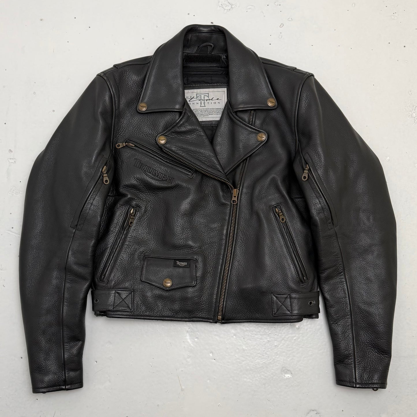 TRIUMPH “Triple Connection” Leather Motorcycle Jacket