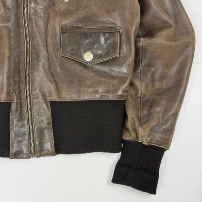 AVIATRIX Leather Bomber Jacket