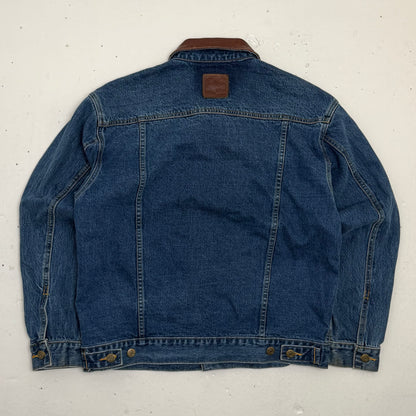 MARLBORO COUNTY STORE 1980’s Denim Jacket / Leather Collar