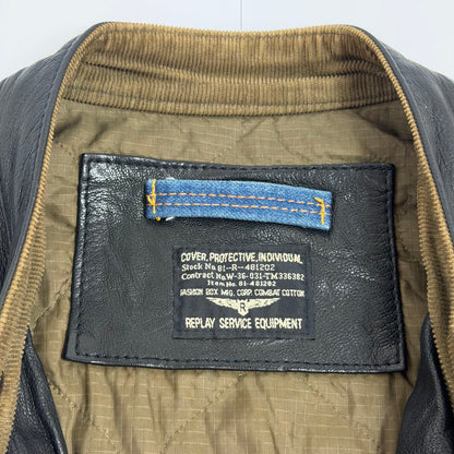 REPLAY Leather Flight Style Jacket