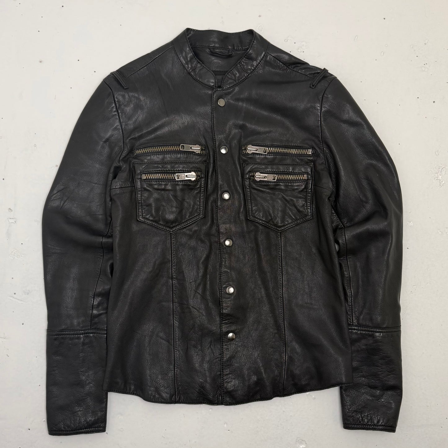 ALLSAINTS Ramones Leather Shirt Jacket