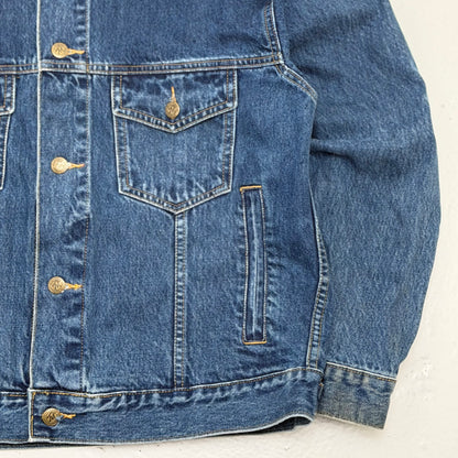 MARLBORO COUNTY STORE 1980’s Denim Jacket / Leather Collar