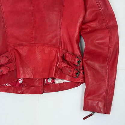 AVIATRIX Asymmetrical Biker Style Leather Jacket