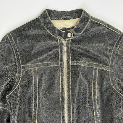 HELIUM Cracked Leather Jacket