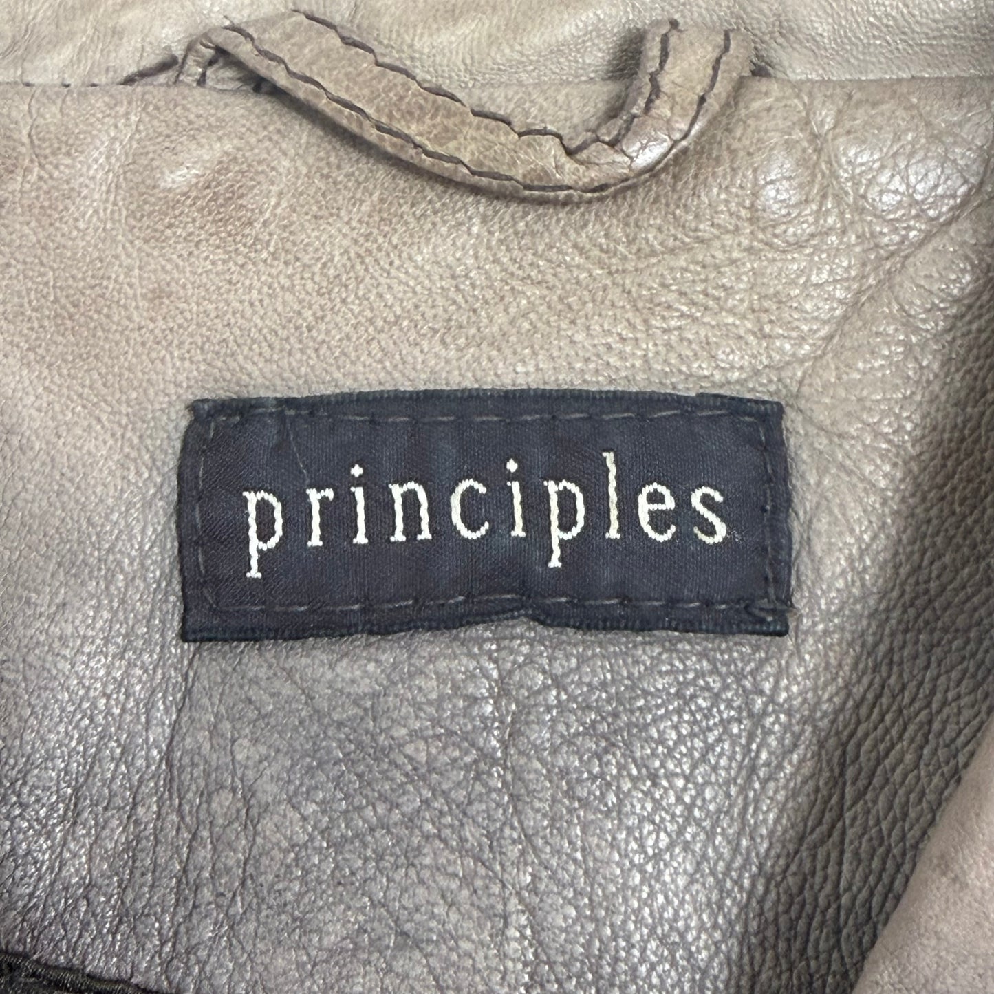 PRINCIPLES Distressed Leather Jacket