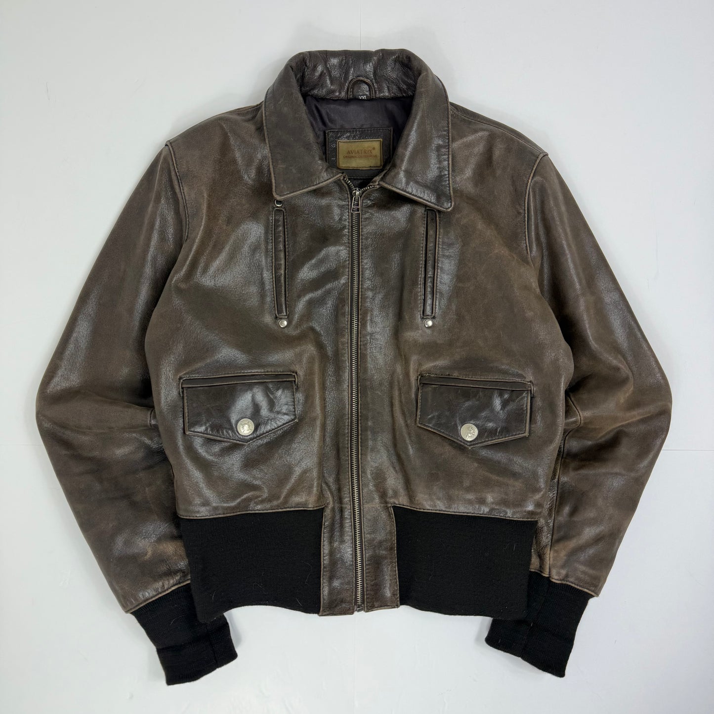 AVIATRIX Leather Bomber Jacket