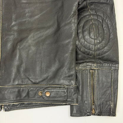 MISSION Distressed Leather Biker Style Jacket