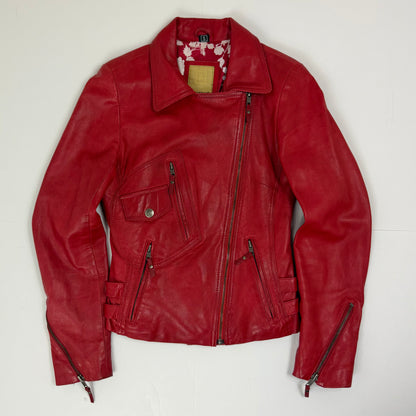 AVIATRIX Asymmetrical Biker Style Leather Jacket