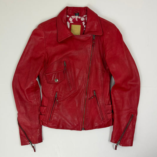 AVIATRIX Asymmetrical Biker Style Leather Jacket