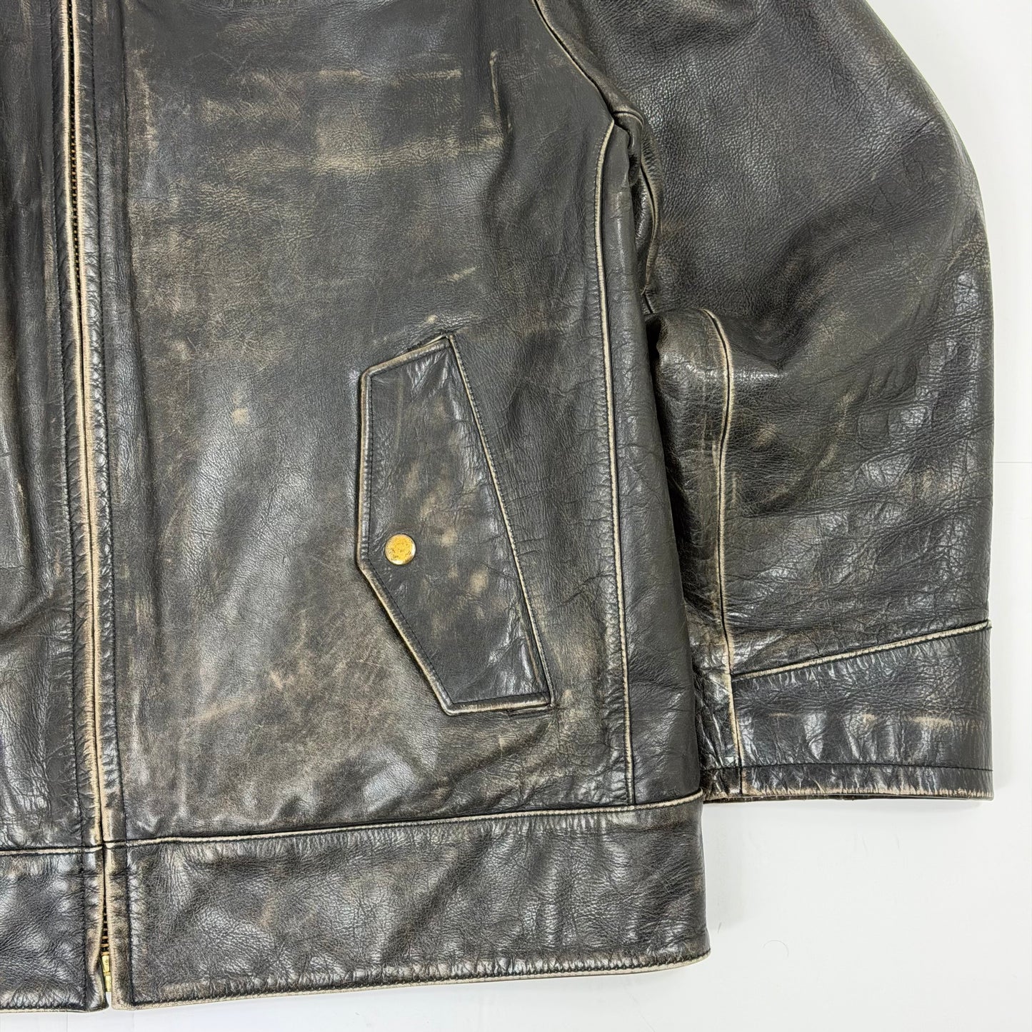 GAP Distressed Sherpa Lined Leather Jacket