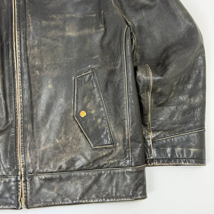 GAP Distressed Sherpa Lined Leather Jacket
