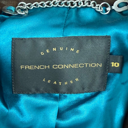 FRENCH CONNECTION Leather Biker Style Jacket