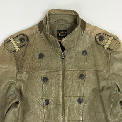 RIVER ISLAND Military Style Leather Jacket