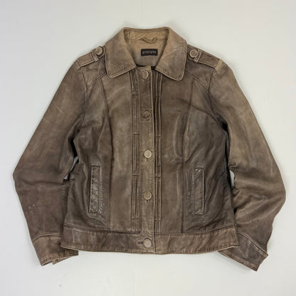 PRINCIPLES Distressed Leather Jacket