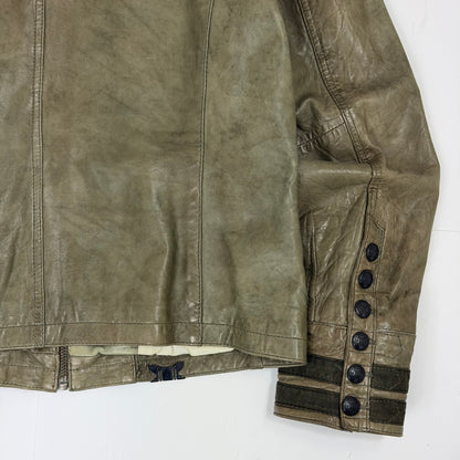RIVER ISLAND Military Style Leather Jacket