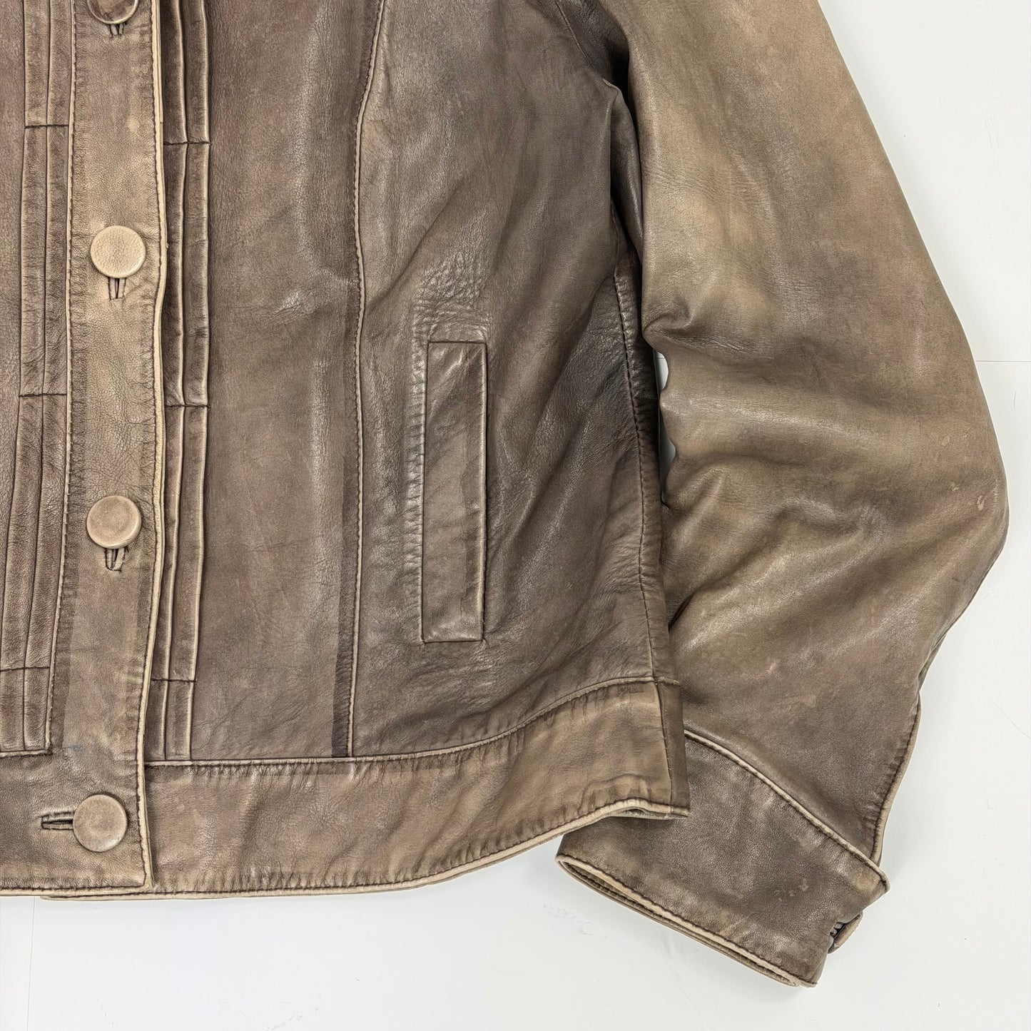 PRINCIPLES Distressed Leather Jacket