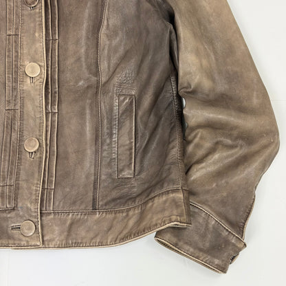 PRINCIPLES Distressed Leather Jacket