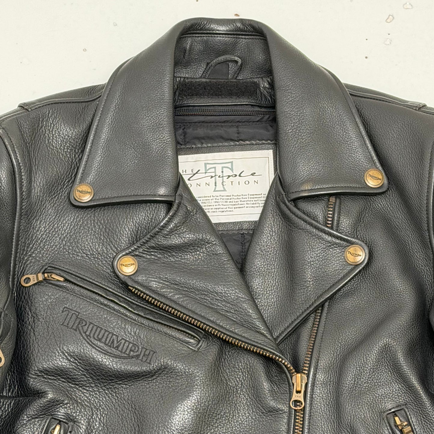 TRIUMPH “Triple Connection” Leather Motorcycle Jacket