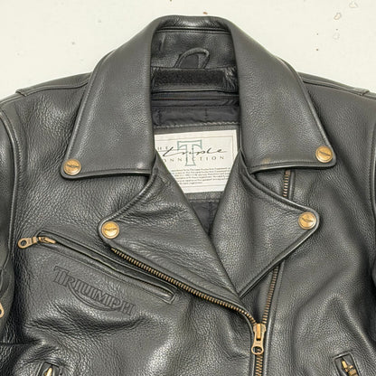 TRIUMPH “Triple Connection” Leather Motorcycle Jacket