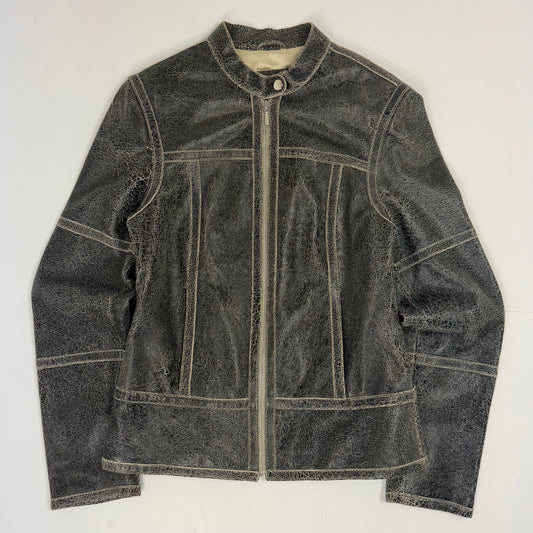 HELIUM Cracked Leather Jacket