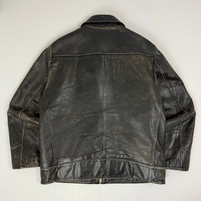 GAP Distressed Sherpa Lined Leather Jacket
