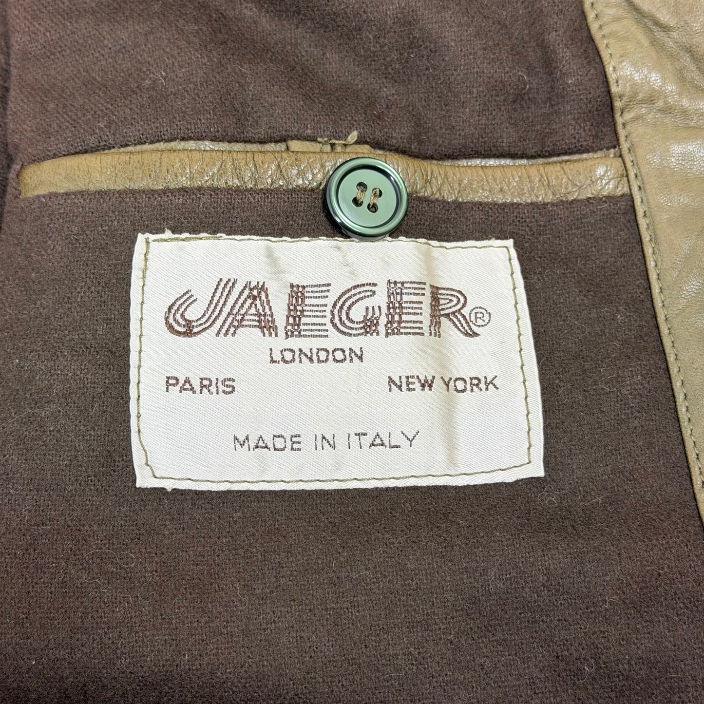 JAEGER Leather Military Style Bomber Jacket
