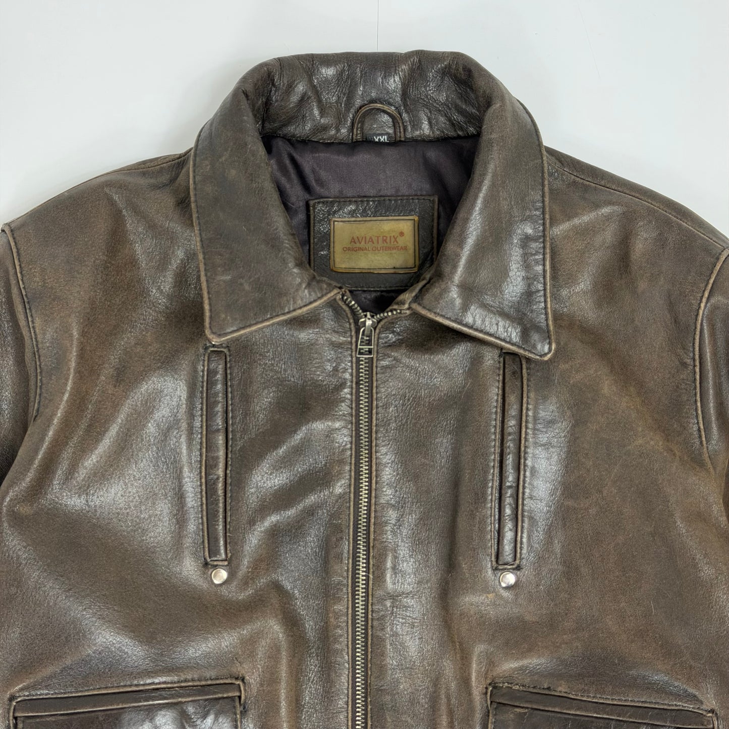 AVIATRIX Leather Bomber Jacket